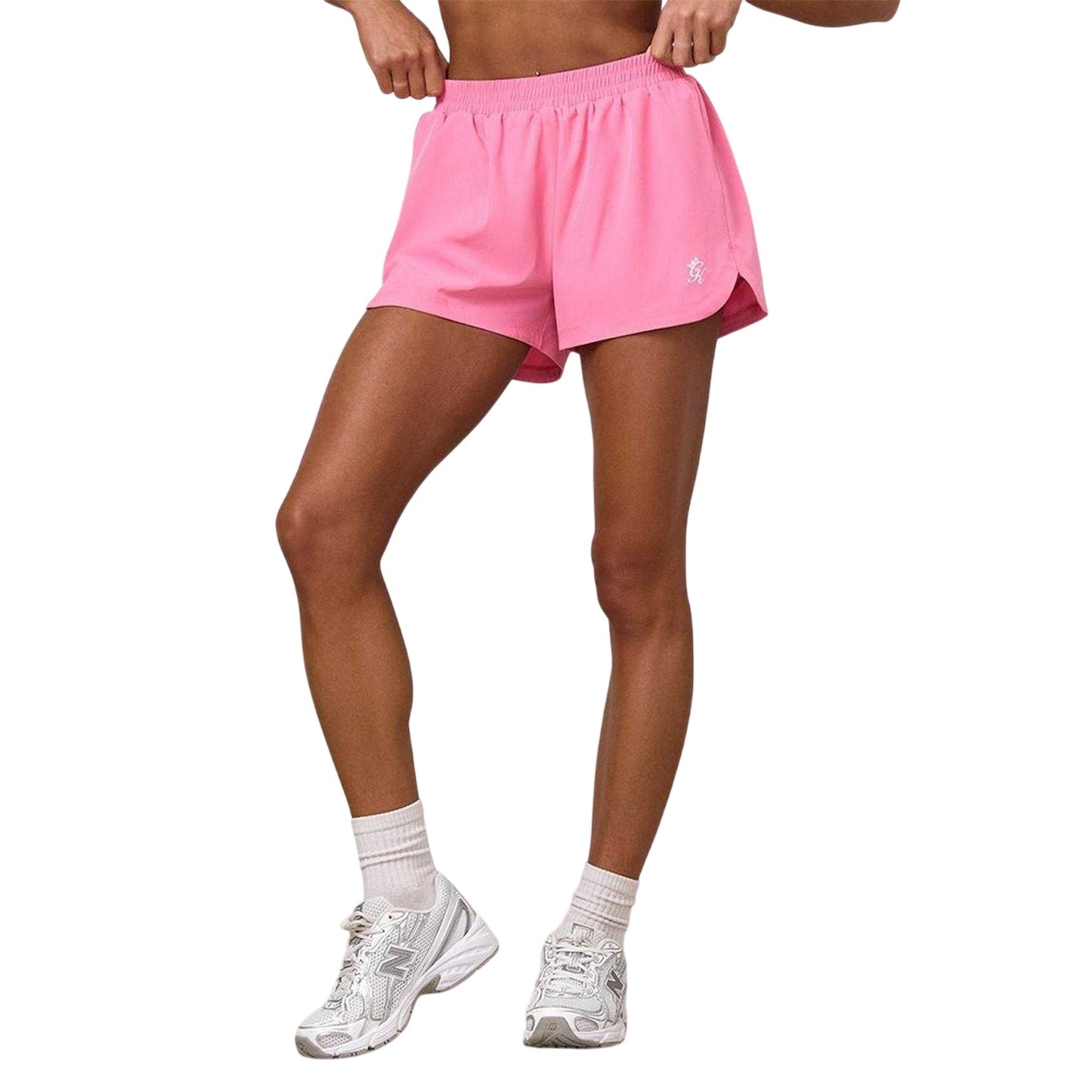 Carnation Pink - Side - Gym King Womens-Ladies 365 Non-Woven Running Shorts