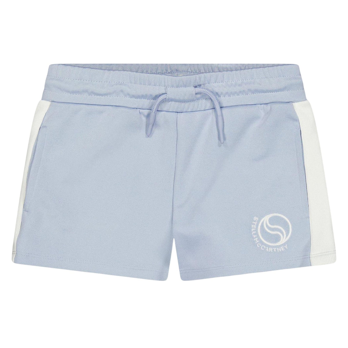 Light Blue - Front - Stella McCartney Childrens-Kids Logo Tapered Leg Shorts