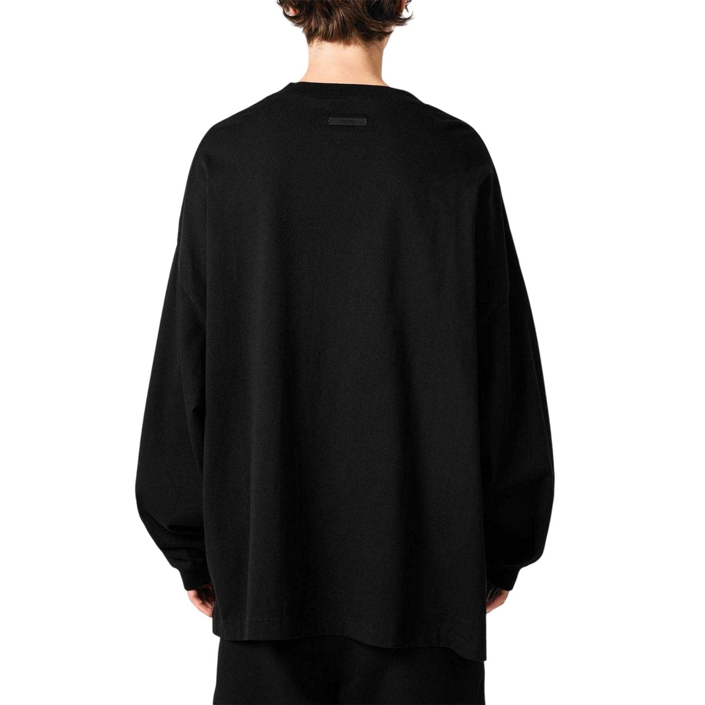 Black - Back - Fear Of God Essentials Mens Cotton Jersey Relaxed Fit T-Shirt