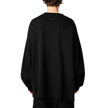 Black - Back - Fear Of God Essentials Mens Cotton Jersey Relaxed Fit T-Shirt