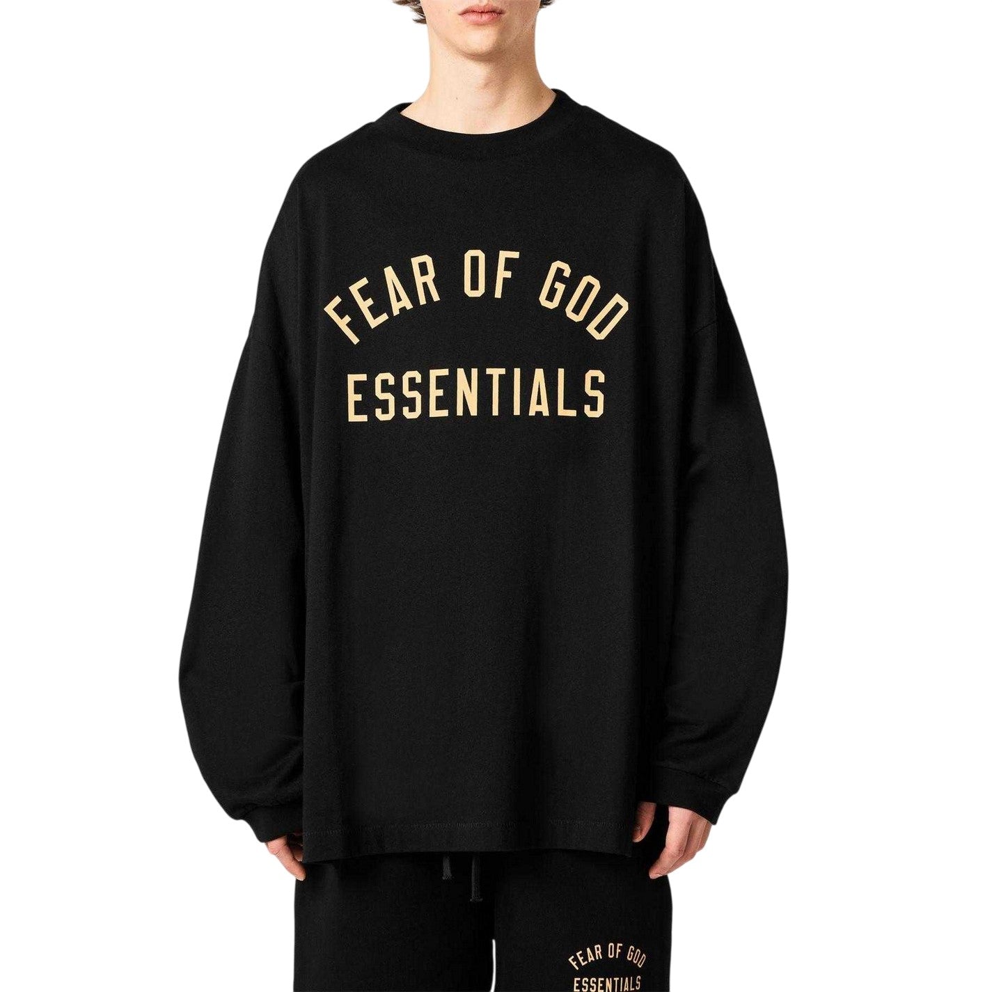 Black - Lifestyle - Fear Of God Essentials Mens Cotton Jersey Relaxed Fit T-Shirt