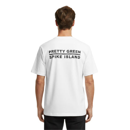 White - Lifestyle - Pretty Green Mens Spike Island Graphic Print T-Shirt