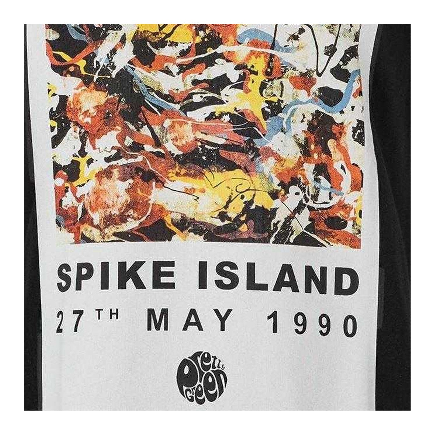 Black - Side - Pretty Green Mens Spike Island Graphic Print T-Shirt