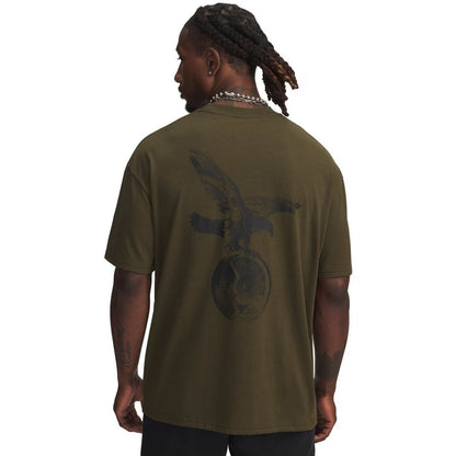 Green - Back - Under Armour Mens Project Rock Graphic Print T-Shirt