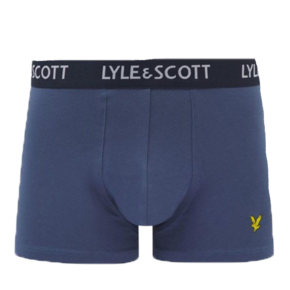 Blue-Green-Grey-Red - Back - Lyle & Scott Mens Core Boxer Shorts (Pack of 5)