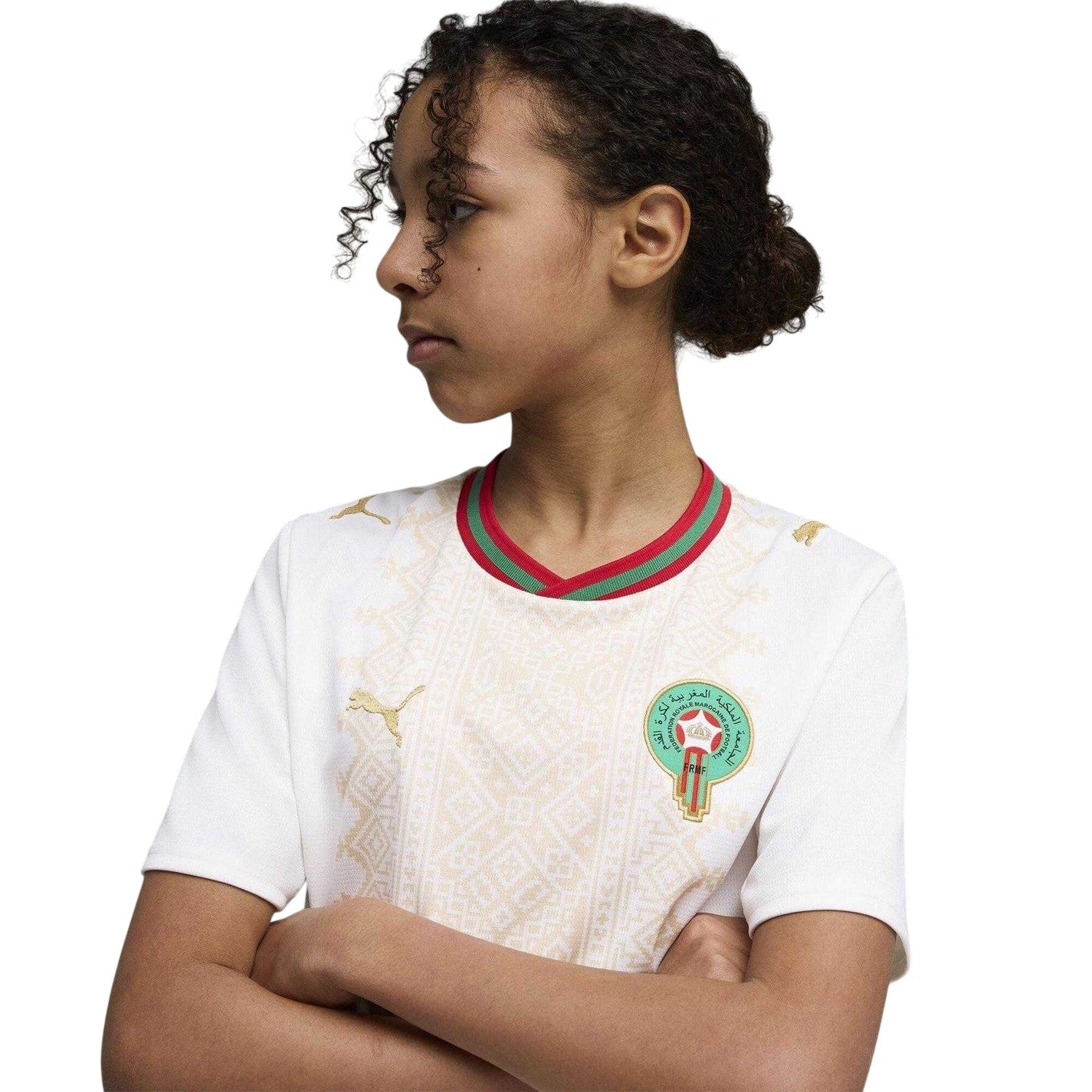 White-Gold - Side - Puma Childrens-Kids World Cup 2026 Morocco Away Shirt