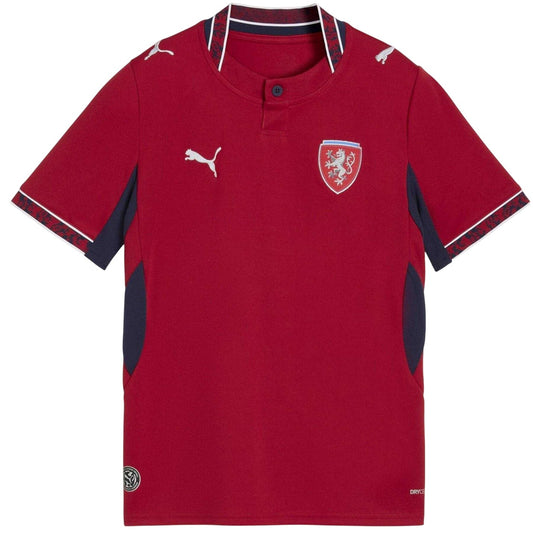 Red-Navy - Front - Puma Childrens-Kids World Cup 2026 Czech Republic Home Shirt