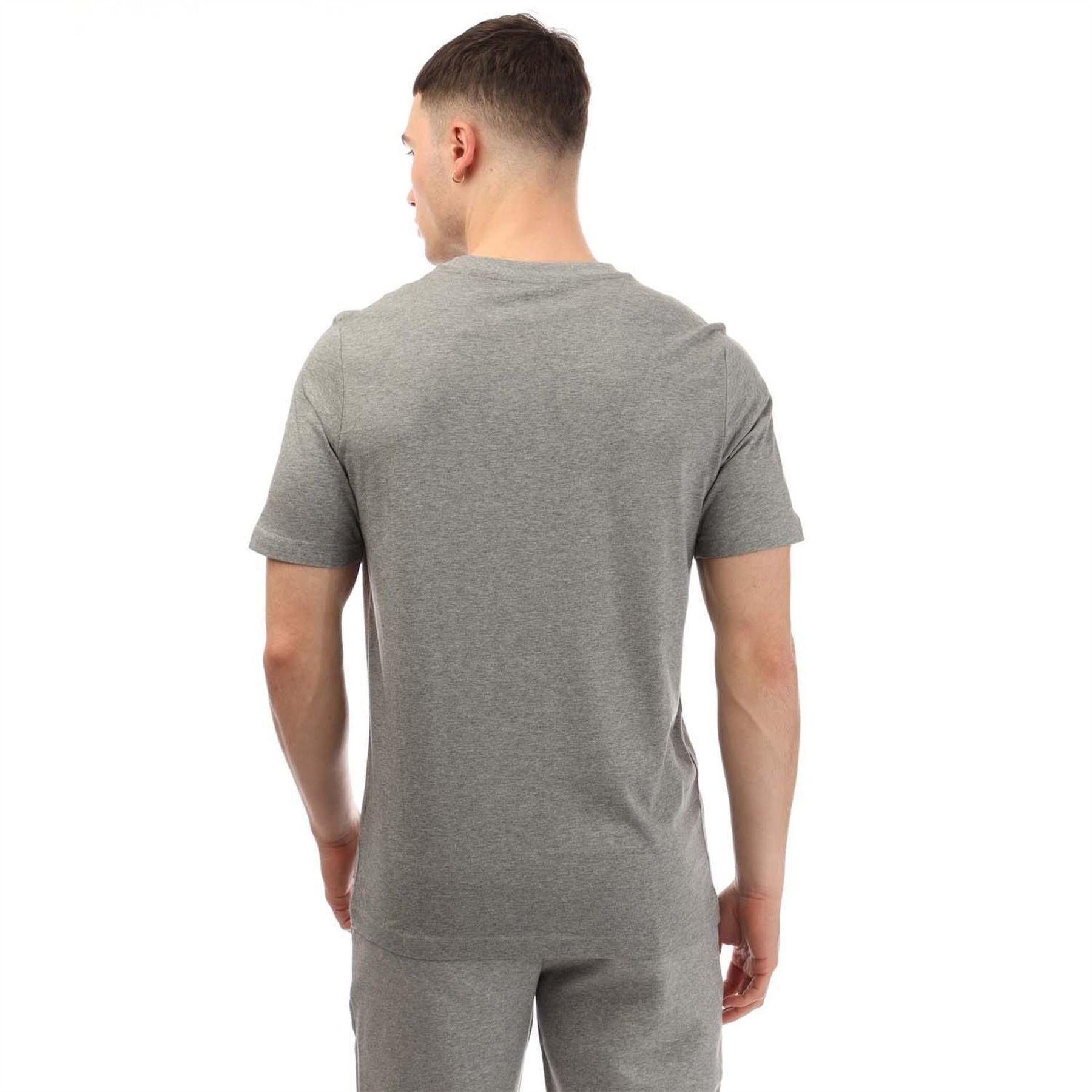 Grey - Back - Puma Mens Essential Small Logo Cotton Short-Sleeved T-Shirt