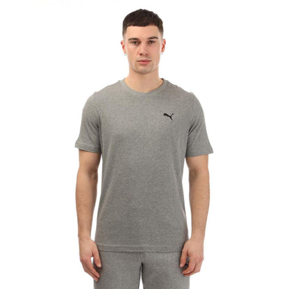 Grey - Front - Puma Mens Essential Small Logo Cotton Short-Sleeved T-Shirt