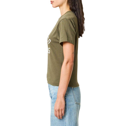 Military - Side - Fear Of God Essentials Womens-Ladies Logo Triblend Cropped Boxy T-Shirt