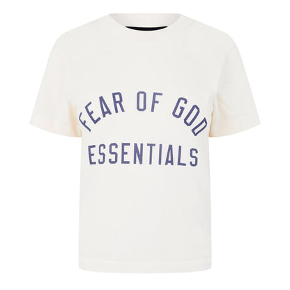 Shell - Front - Fear Of God Essentials Womens-Ladies Logo Triblend Cropped Boxy T-Shirt