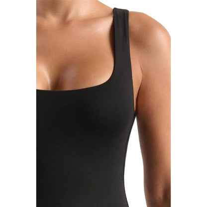 Black - Lifestyle - Naked Wardrobe Womens-Ladies Scoop Neck Bodysuit