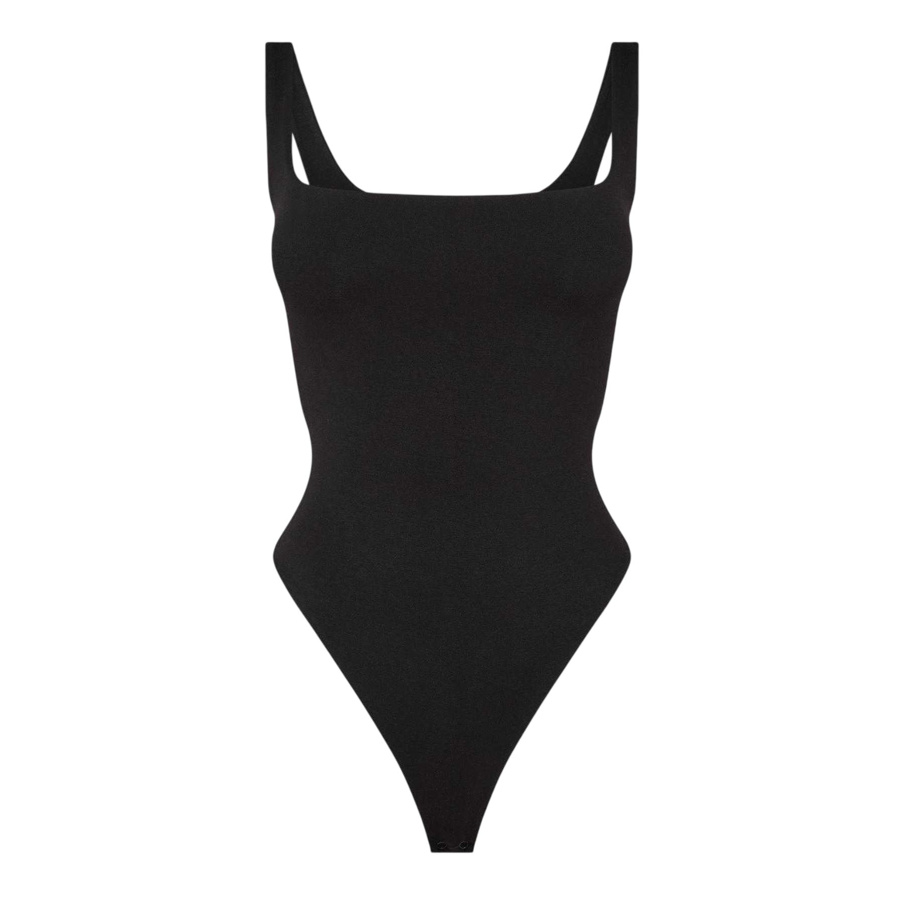 Black - Front - Naked Wardrobe Womens-Ladies Scoop Neck Bodysuit