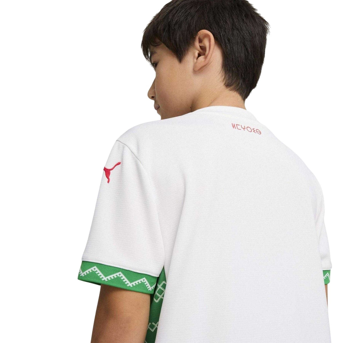 White-Green - Side - Puma Childrens-Kids 2025 Morocco Away Jersey