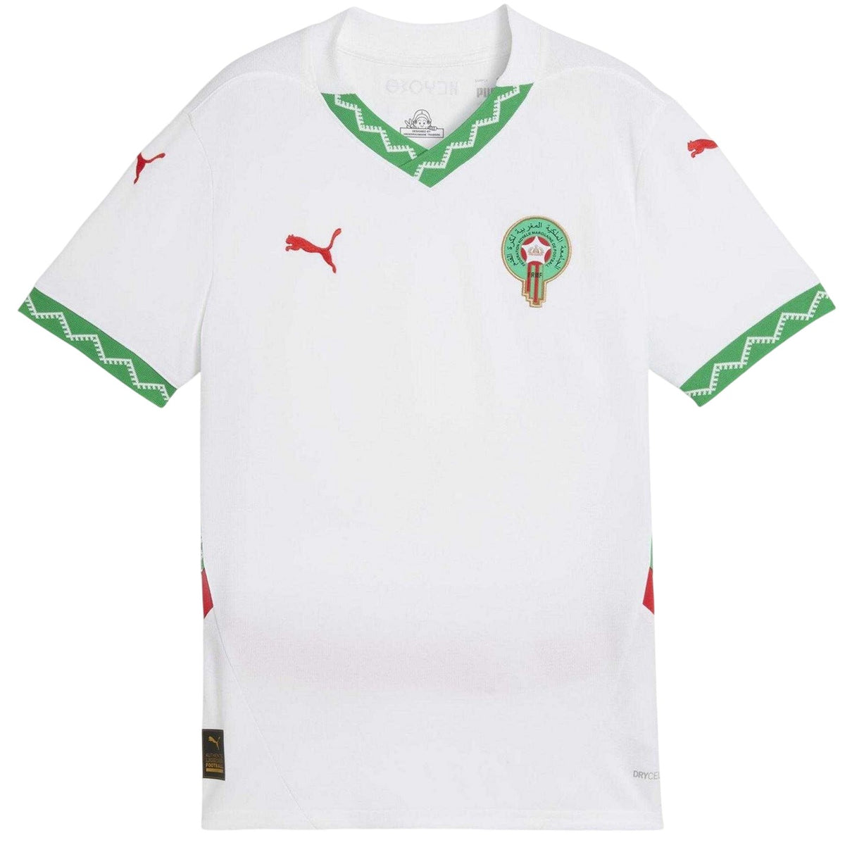 White-Green - Front - Puma Childrens-Kids 2025 Morocco Away Jersey