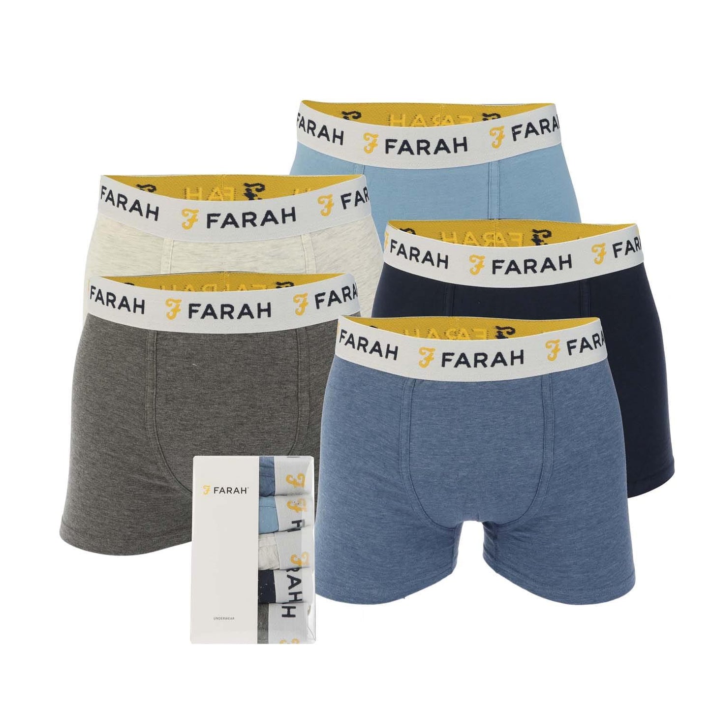 Multicoloured - Front - Farah Mens Orden Boxer Shorts (Pack of 5)