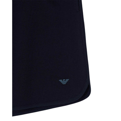 Navy - Side - Emporio Armani EA7 Mens Bermuda Fleece Shorts