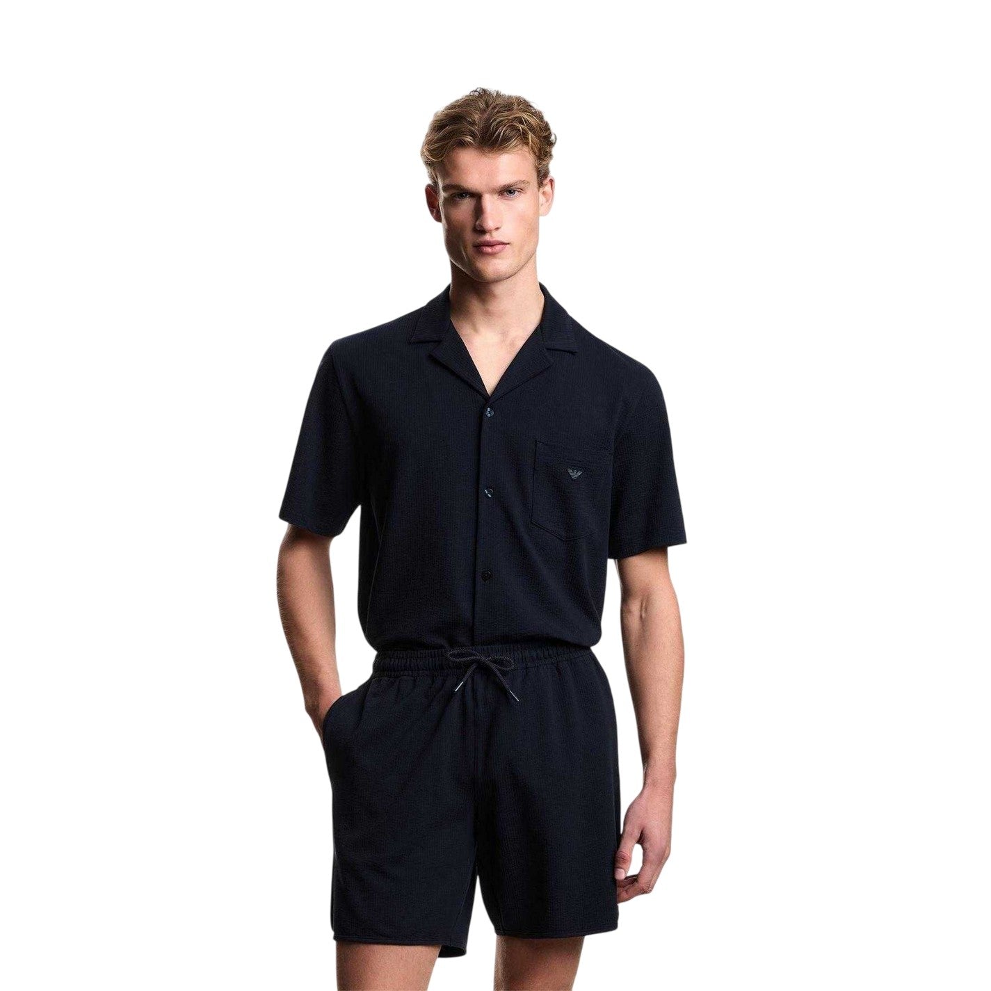 Navy - Lifestyle - Emporio Armani EA7 Mens Bermuda Fleece Shorts
