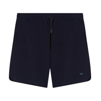 Navy - Front - Emporio Armani EA7 Mens Bermuda Fleece Shorts