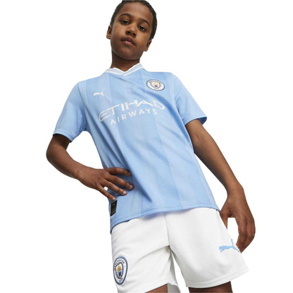 Sky Blue - Side - Puma Childrens-Kids Manchester City FC Home Jersey