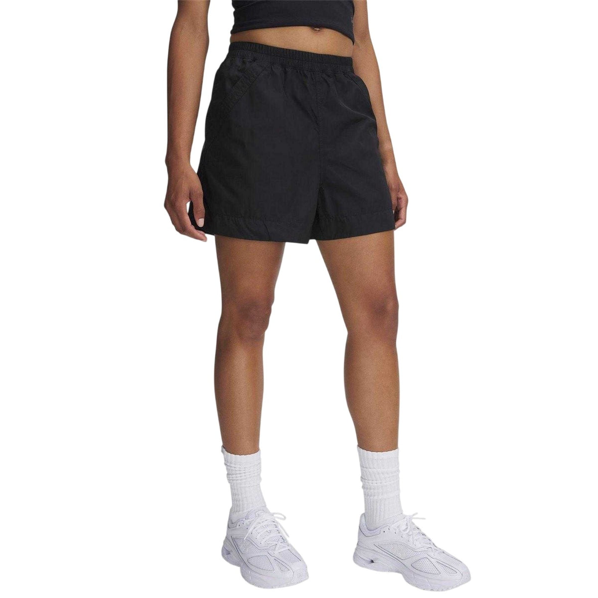 Black - Side - Under Armour Womens-Ladies Unstoppable Utility Casual Shorts