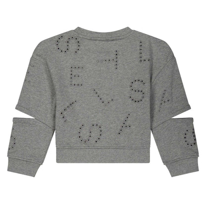 Grey - Back - Stella McCartney Childrens-Kids Crew Neck Sweatshirt