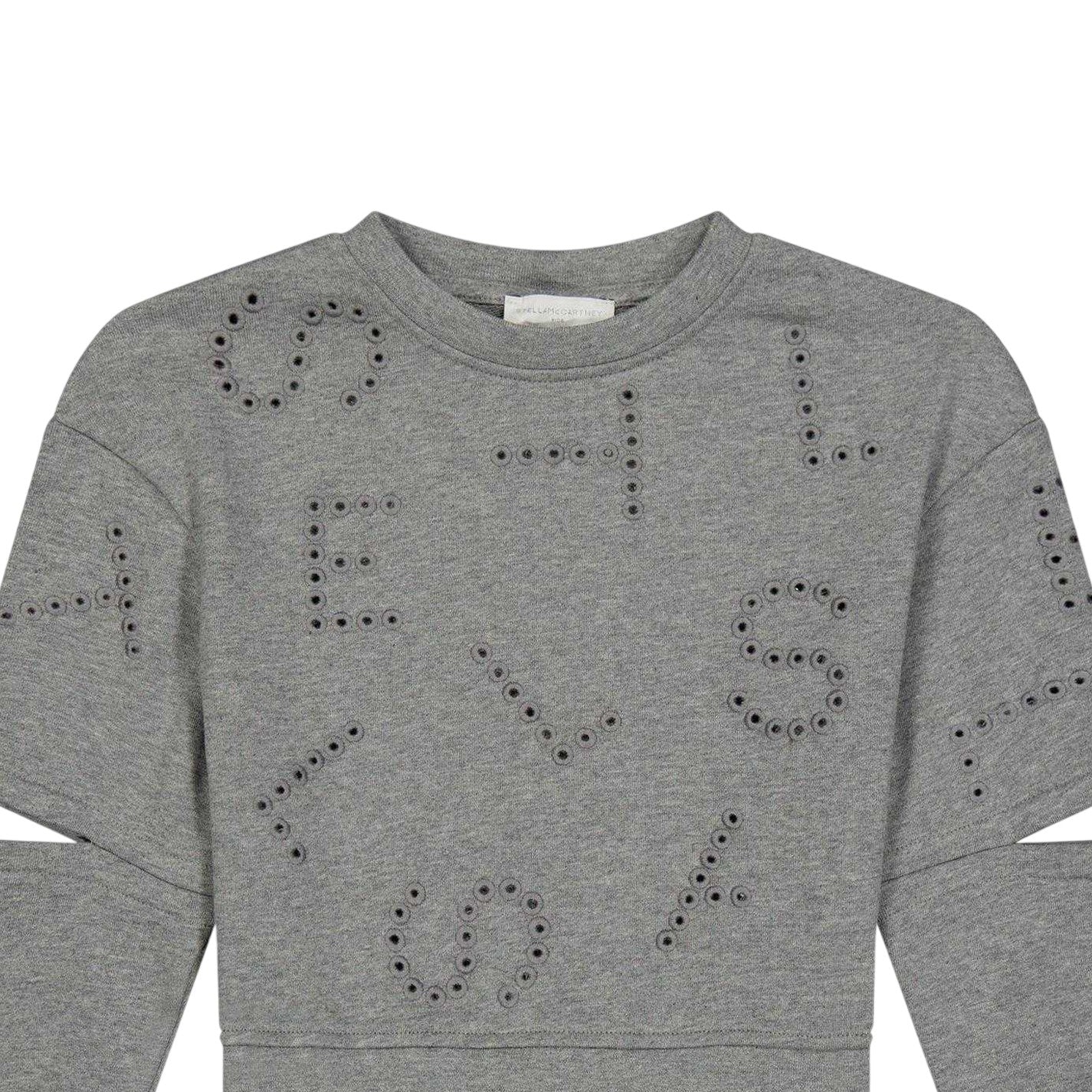 Grey - Side - Stella McCartney Childrens-Kids Crew Neck Sweatshirt
