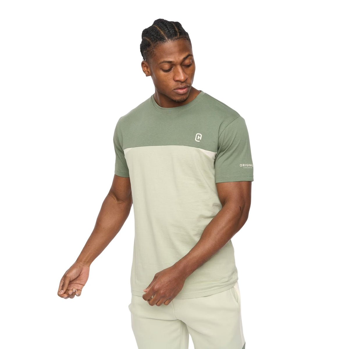 Light Olive - Lifestyle - Crosshatch Mens Castlebay Short-Sleeved T-Shirt