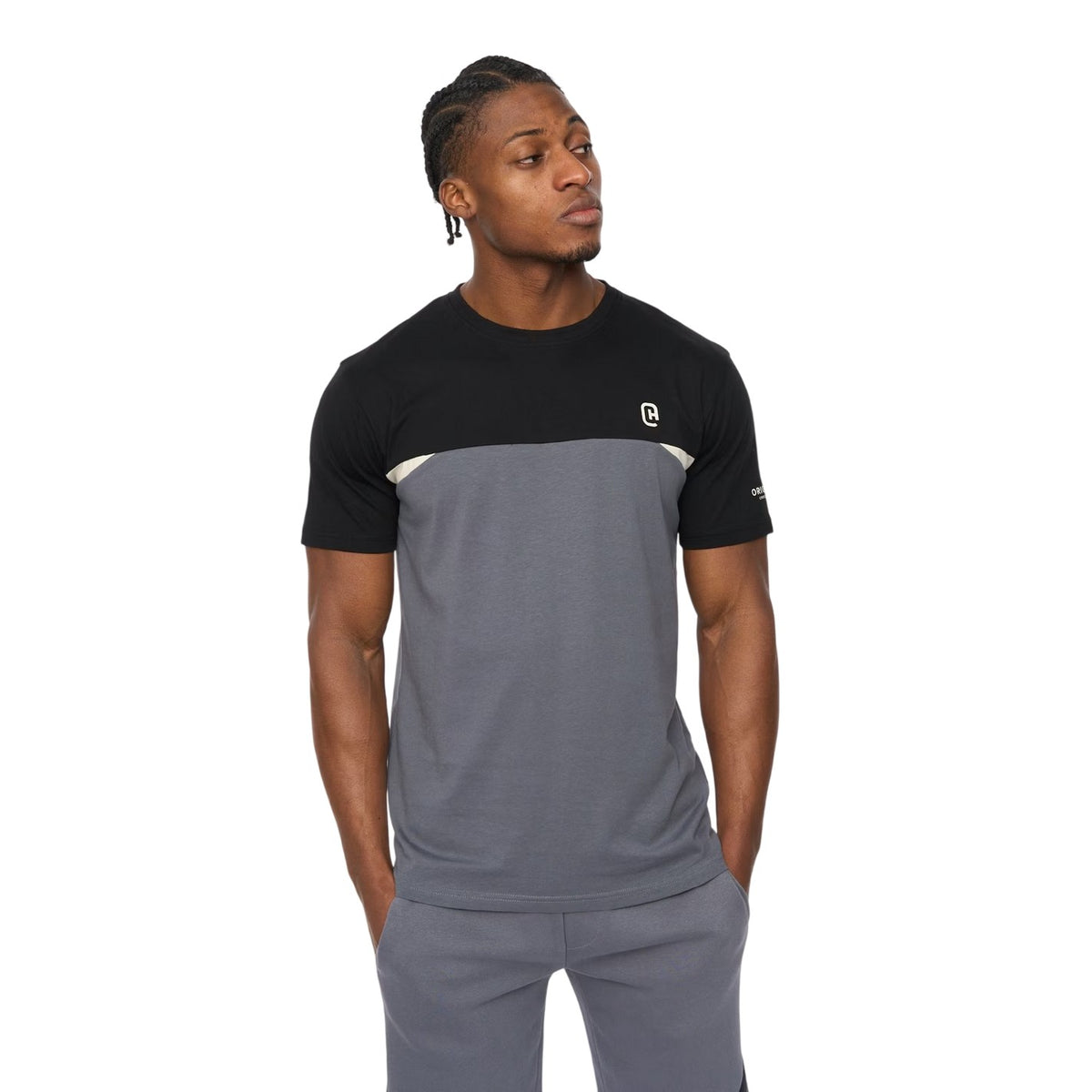 Slate - Lifestyle - Crosshatch Mens Castlebay Short-Sleeved T-Shirt