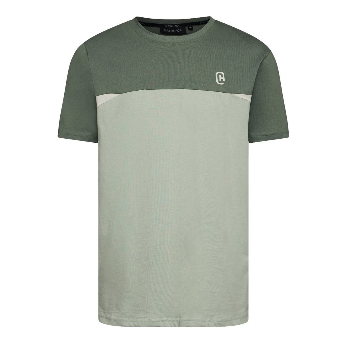 Light Olive - Front - Crosshatch Mens Castlebay Short-Sleeved T-Shirt