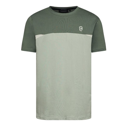 Light Olive - Front - Crosshatch Mens Castlebay Short-Sleeved T-Shirt