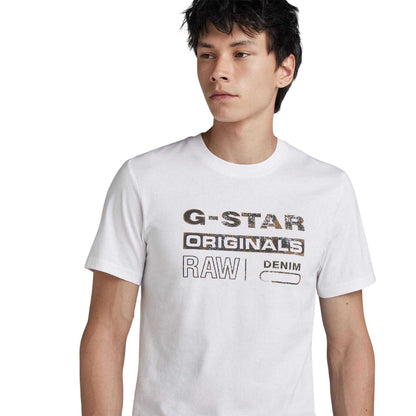 White - Lifestyle - G-Star Mens Graphic Print T-Shirt