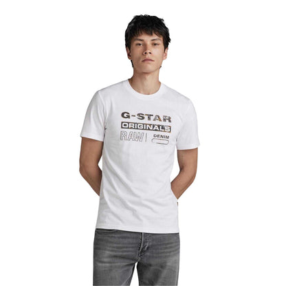 White - Pack Shot - G-Star Mens Graphic Print T-Shirt