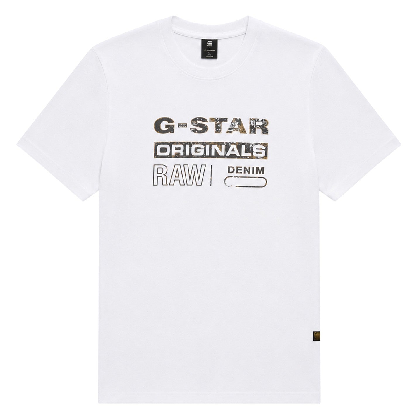 White - Front - G-Star Mens Graphic Print T-Shirt