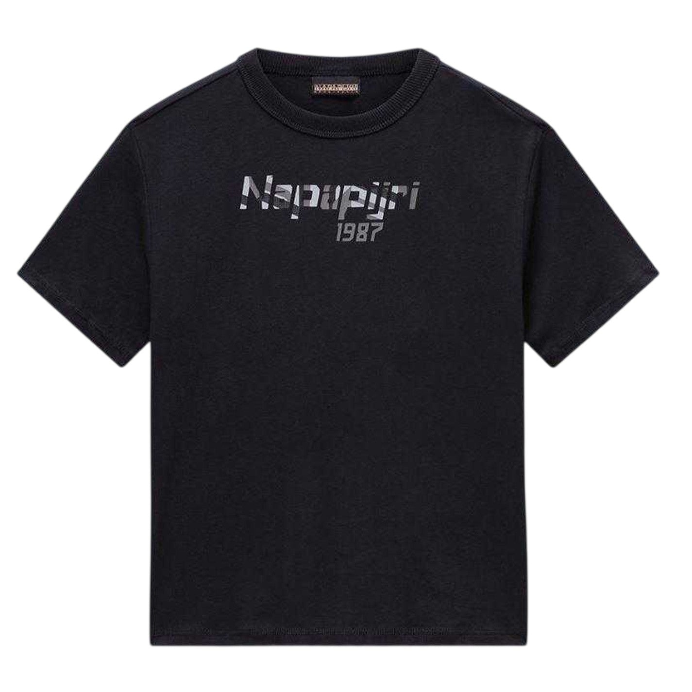 Black Beauty - Front - Napapijri Childrens-Kids Graphic Print Regular Short-Sleeved T-Shirt