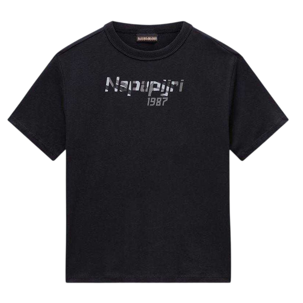 Black Beauty - Front - Napapijri Childrens-Kids Graphic Print Regular Short-Sleeved T-Shirt