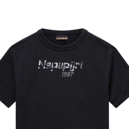 Black Beauty - Side - Napapijri Childrens-Kids Graphic Print Regular Short-Sleeved T-Shirt
