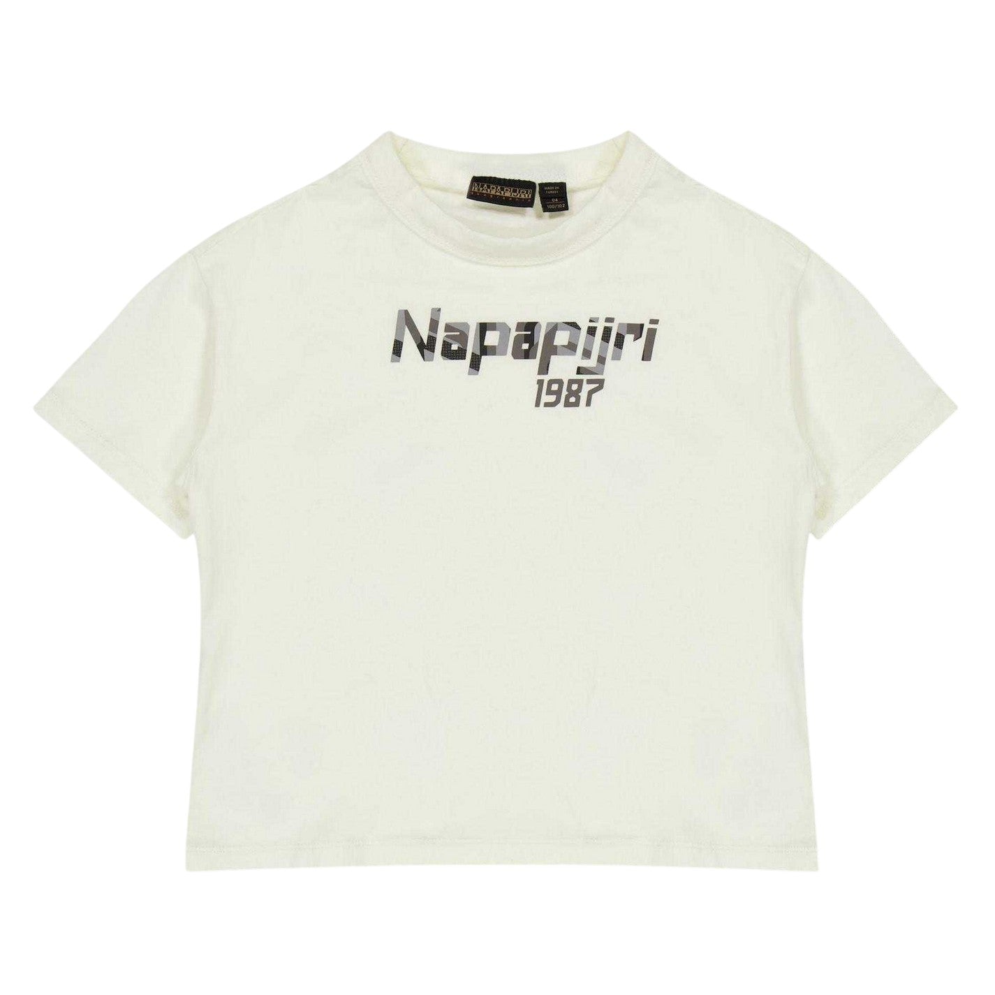 White - Front - Napapijri Childrens-Kids Graphic Print Regular Short-Sleeved T-Shirt
