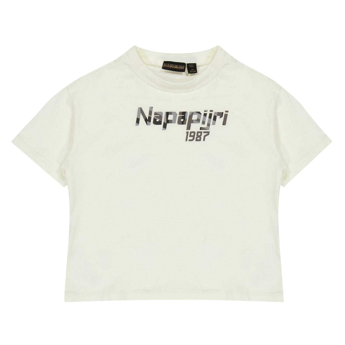 White - Front - Napapijri Childrens-Kids Graphic Print Regular Short-Sleeved T-Shirt