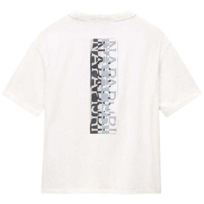 White - Back - Napapijri Childrens-Kids Back Print Regular Short-Sleeved T-Shirt
