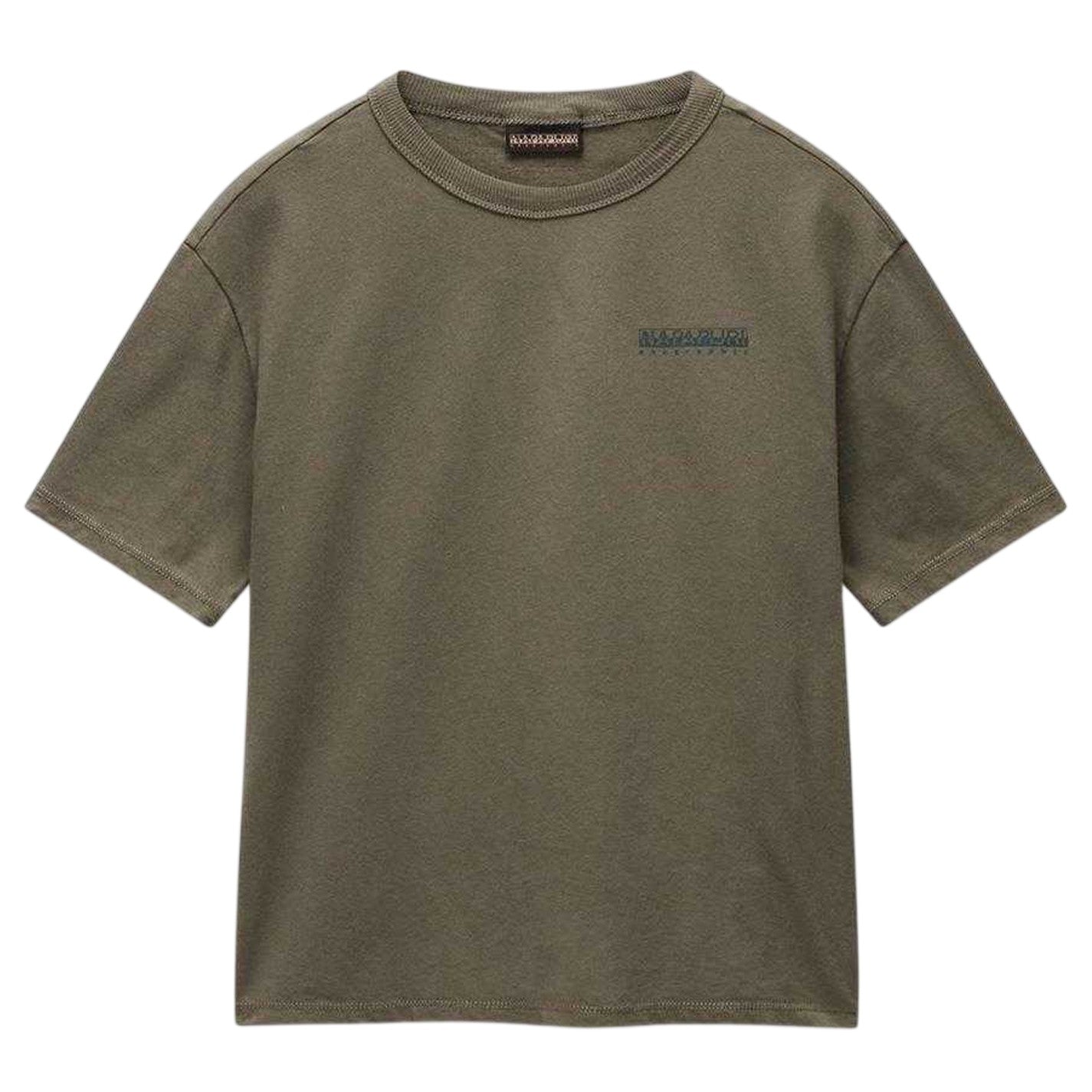 Green Tea - Front - Napapijri Childrens-Kids Back Print Regular Short-Sleeved T-Shirt
