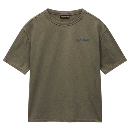 Green Tea - Front - Napapijri Childrens-Kids Back Print Regular Short-Sleeved T-Shirt