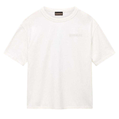 White - Front - Napapijri Childrens-Kids Back Print Regular Short-Sleeved T-Shirt