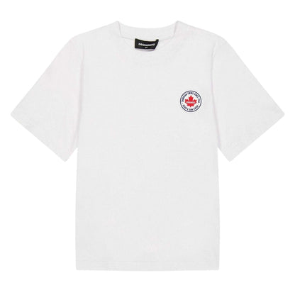 White - Front - DSquared2 Childrens-Kids Dsquared Small Logo Regular T-Shirt