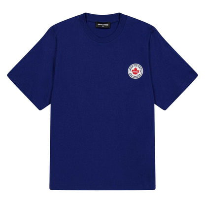 Blue - Front - DSquared2 Childrens-Kids Dsquared Small Logo Regular T-Shirt