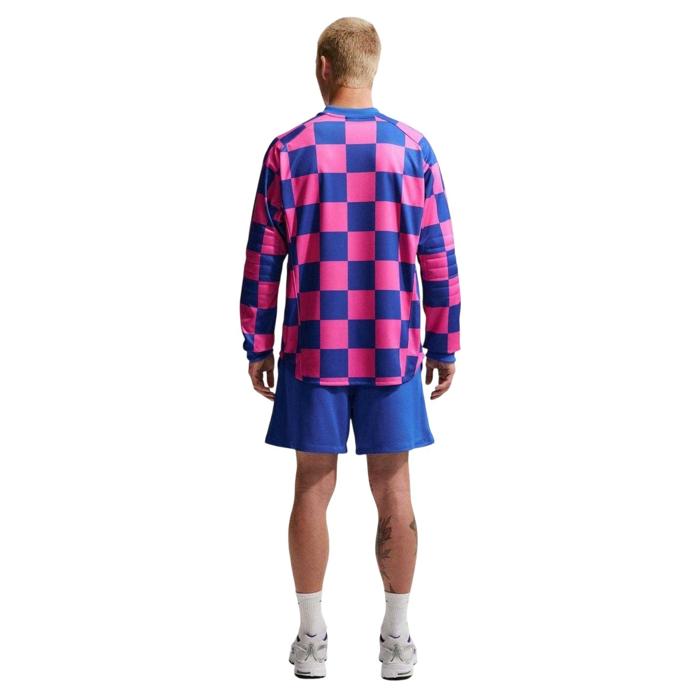 Game Royal-Pink - Back - Nike Mens Checkerboard Long-Sleeved T-Shirt