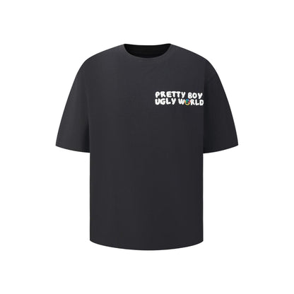 Black - Front - Pretty Boy Ugly World Mens Regular T-Shirt