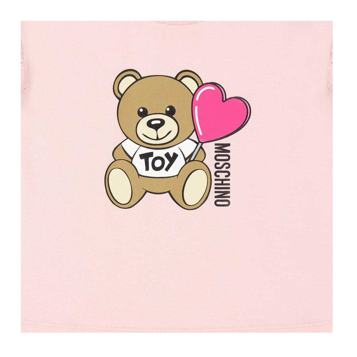 Pink - Side - Moschino Childrens-Kids Motif T-Shirt