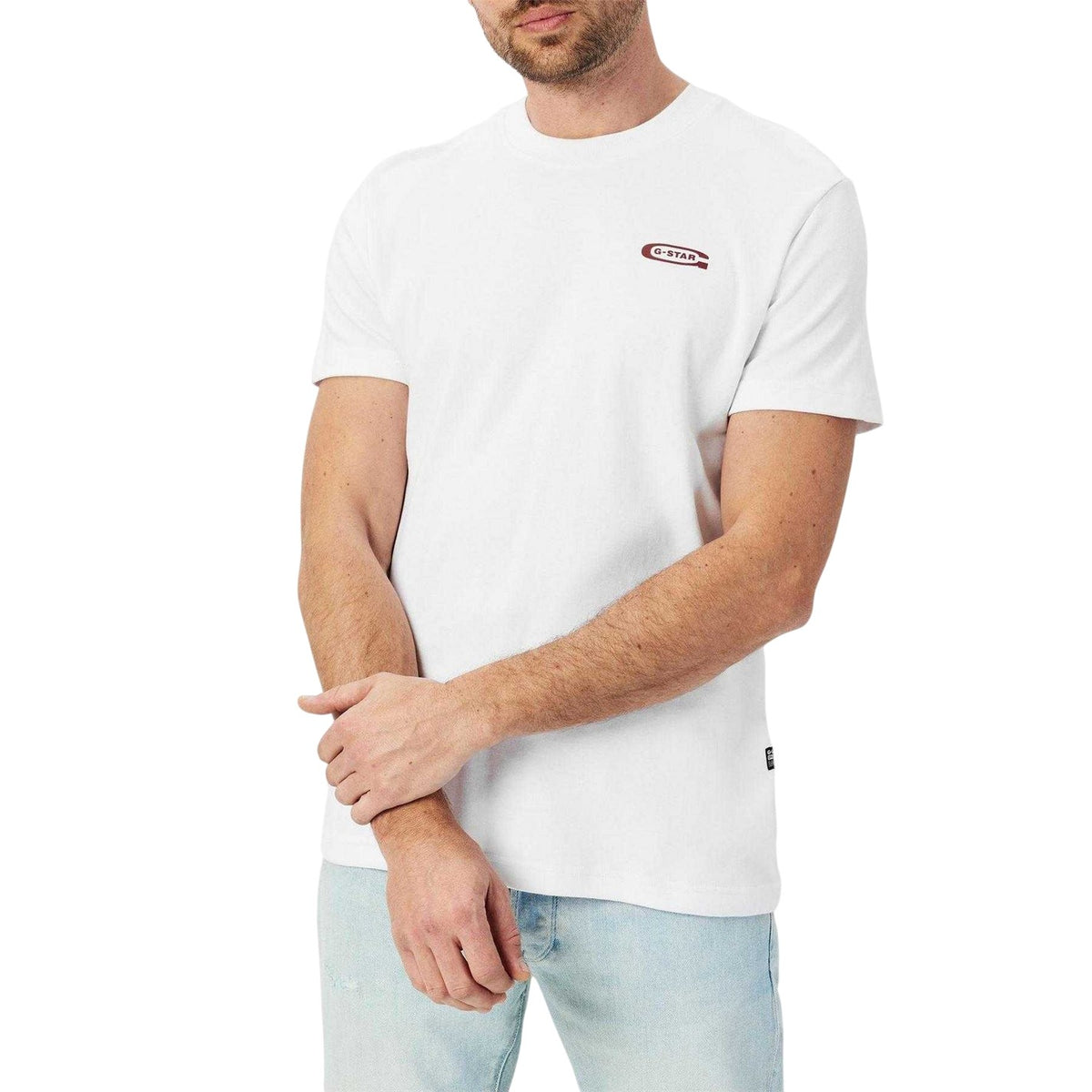 White - Lifestyle - G-Star Mens Raw T-Shirt