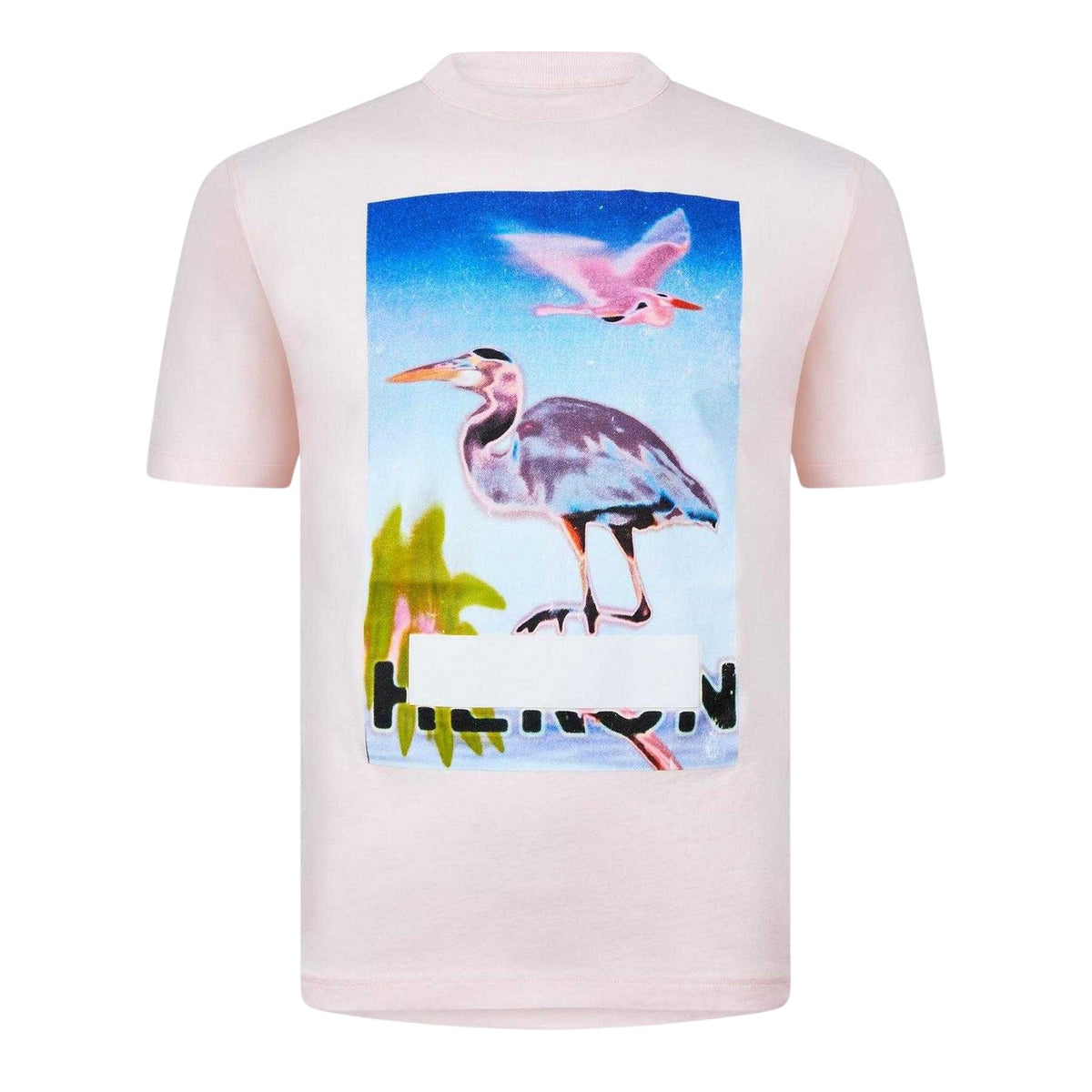 Ivory-Purple - Front - Heron Preston Mens Censored Cotton T-Shirt